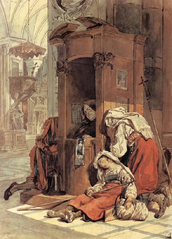Karl Briullov Confession of an italian woman Spain oil painting art